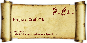 Hajas Csák névjegykártya